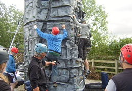 Youngsters outdoor climbing wall